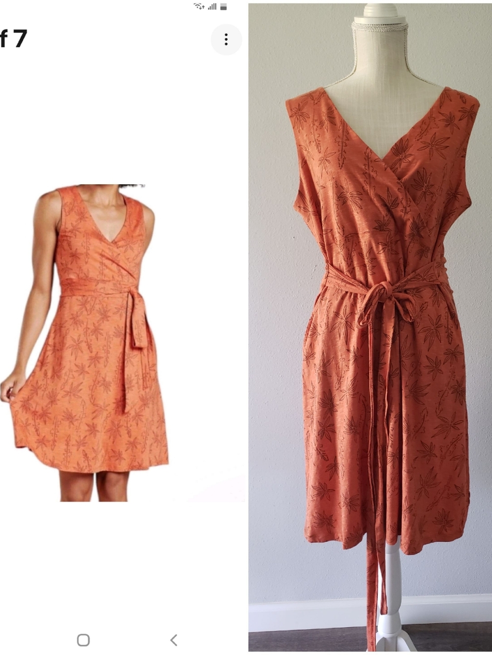 Toad&co Cue Wrap Sleeveless Dress  Womens Size Xl Orange Brown